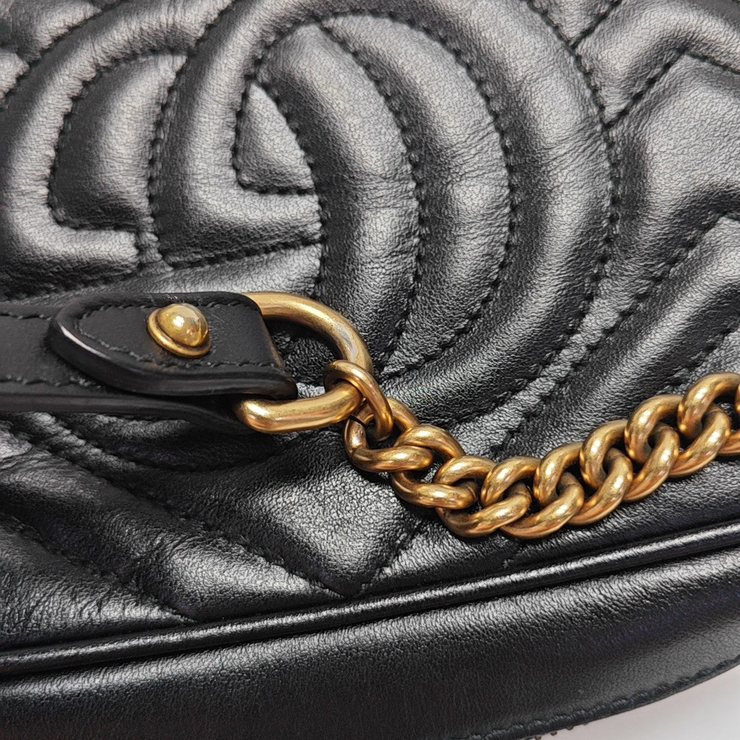 GG Marmont Mini Quilted Calfskin Black