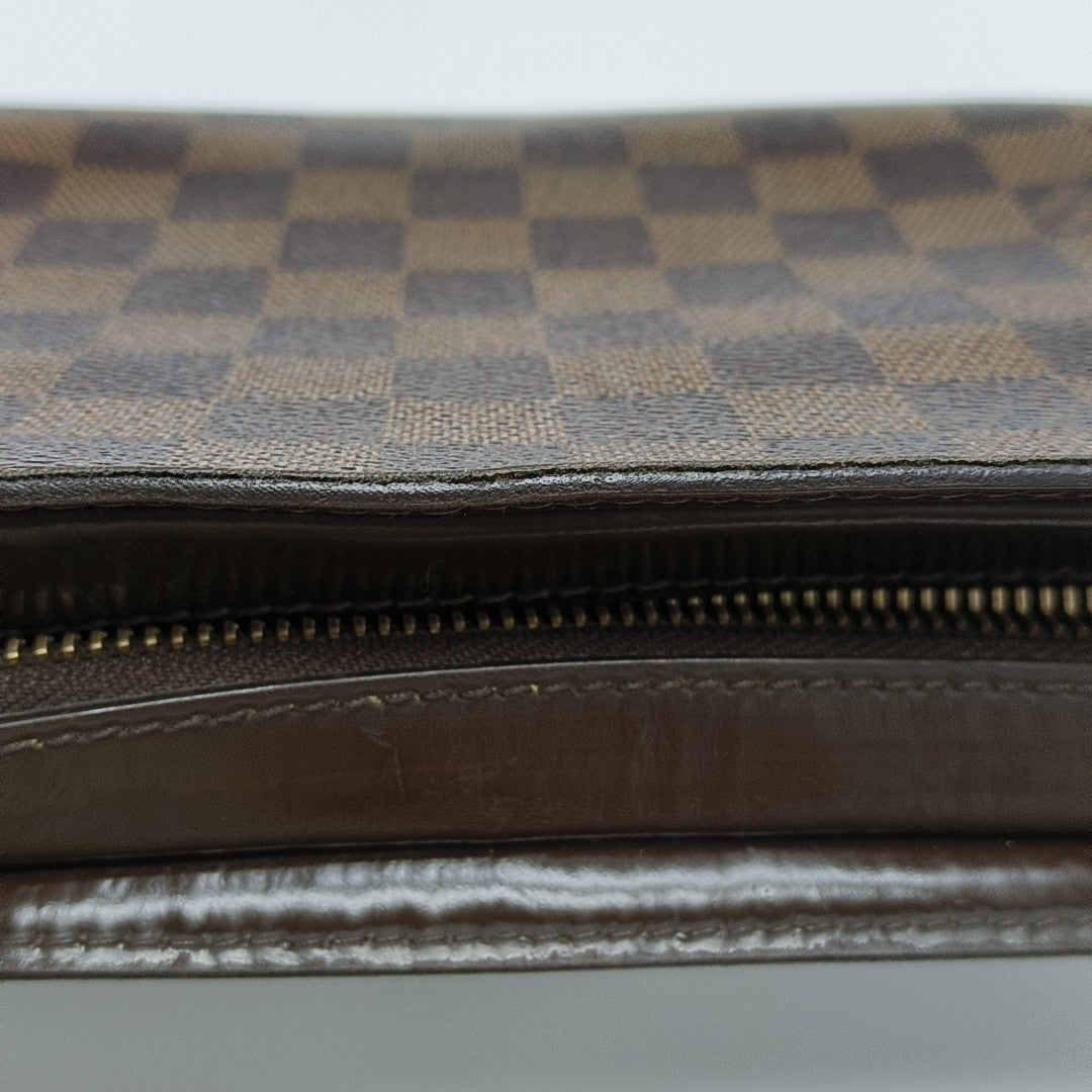 SAINT LOUIS Damier Ebene Coated Canvas Brown