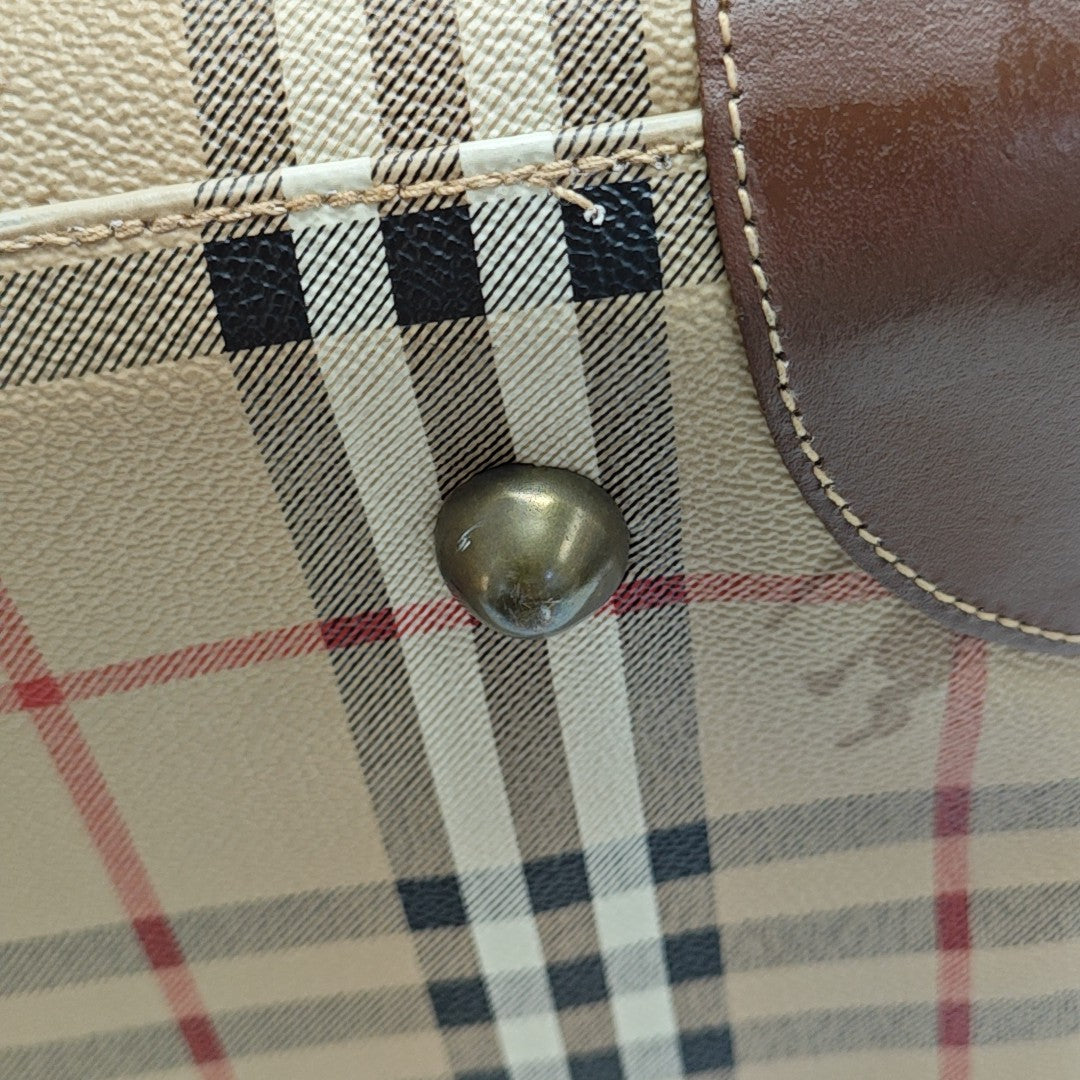 Coated Canvas Top Handle Bag Beige