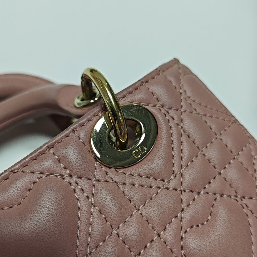Lady D-Joy Super Mini Cannage Lambskin Pink