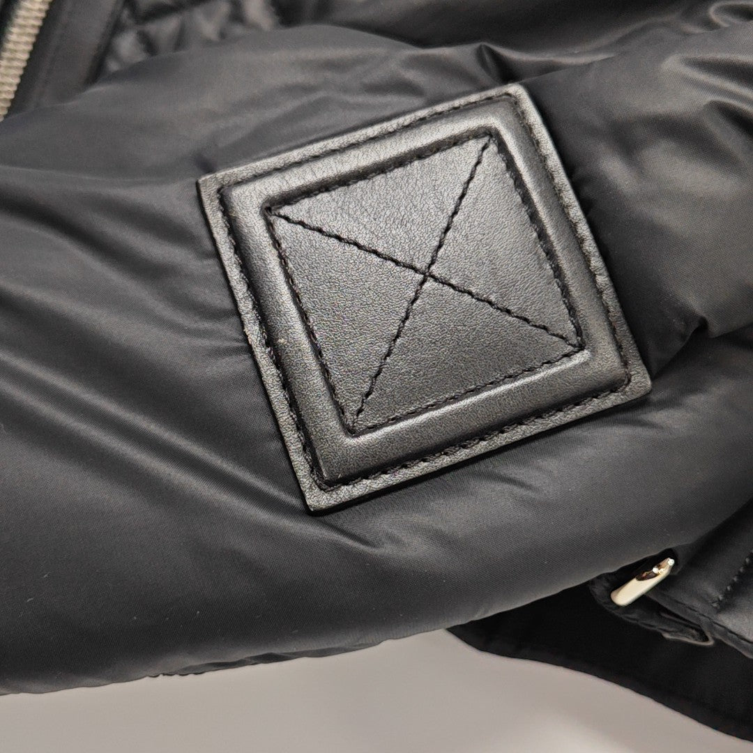 Quilted Fabric Backpack Black