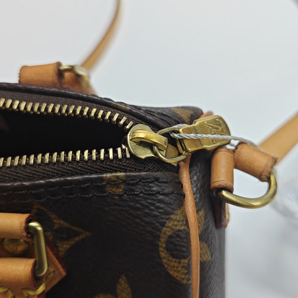 SPEEDY Nano Monogram Coated Canvas Brown