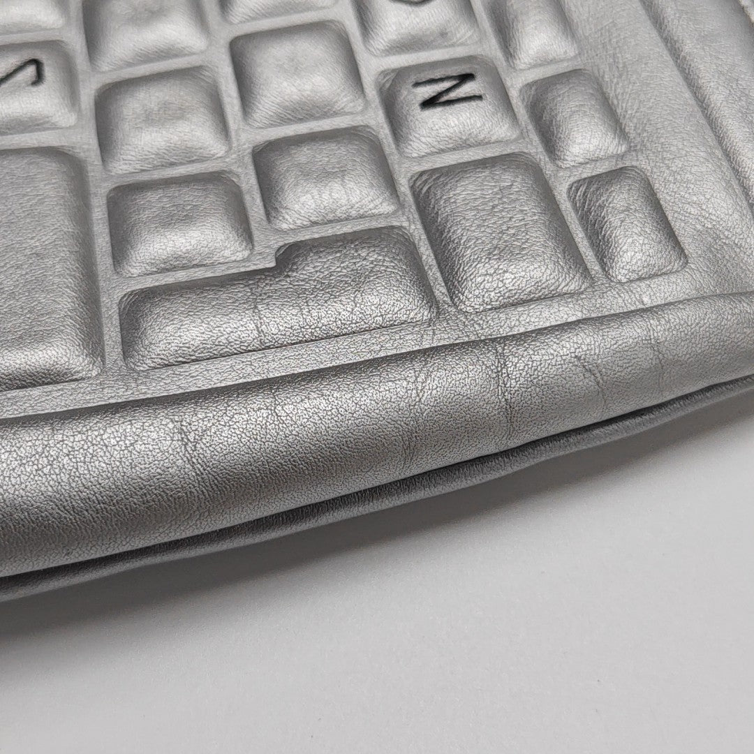 Calfskin Clutch Silver
