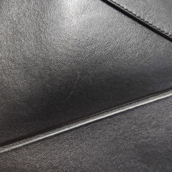 Puzzle Fold Medium Quilted Calfskin Black