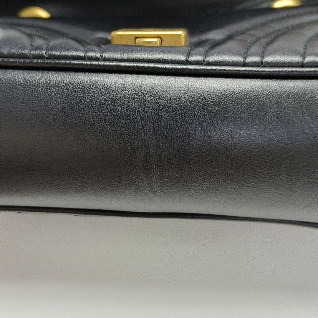 GG Marmont Small Quilted Calfskin Black