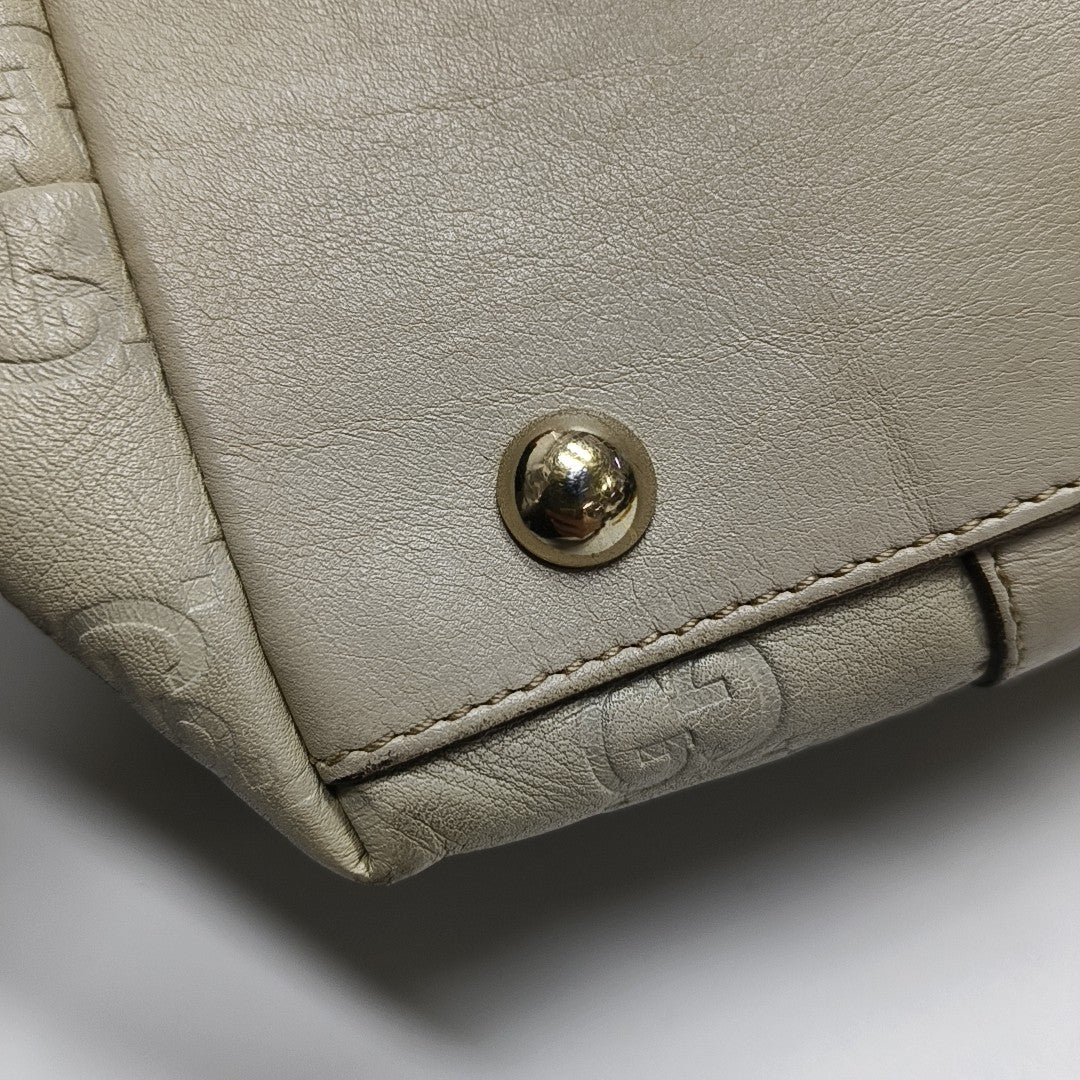 Abbey Monogram Calfskin White