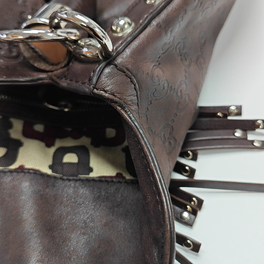 Monogram Calfskin Top Handle Bag Brown