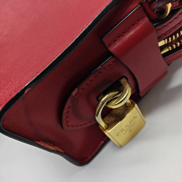 Saffiano Calfskin Shoulder Bag Red