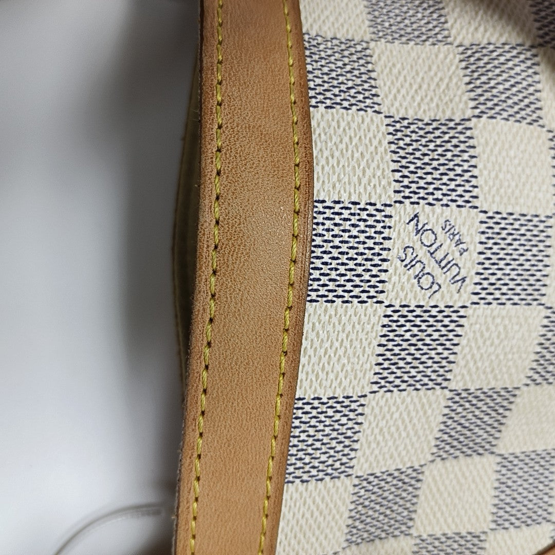 HAMPSTEAD MM Damier Azur Coated Canvas White