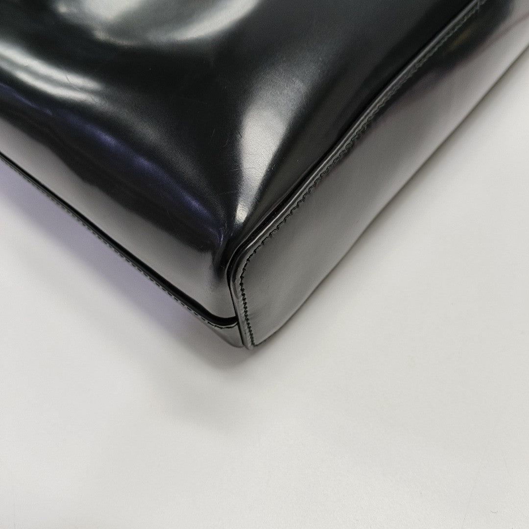 Calfskin Top Handle Bag Black