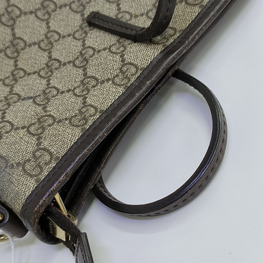 Monogram Coated Canvas Tote Bag Brown