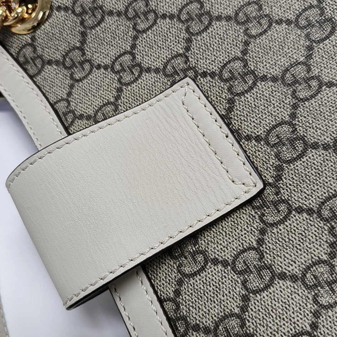 Padlock Medium Monogram Coated Canvas Beige