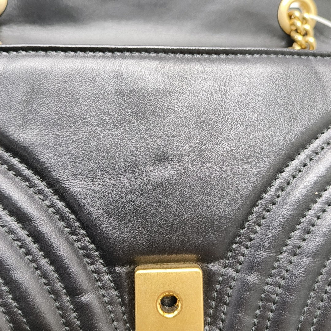 GG Marmont Small Quilted Calfskin Black