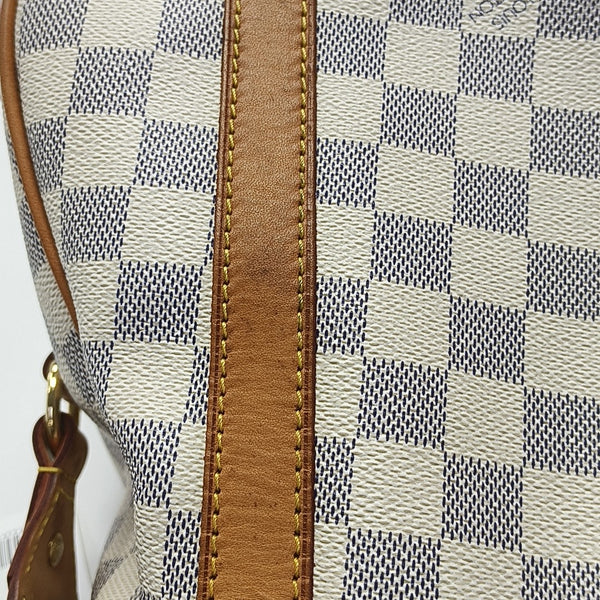 STRESA PM Damier Azur Coated Canvas White