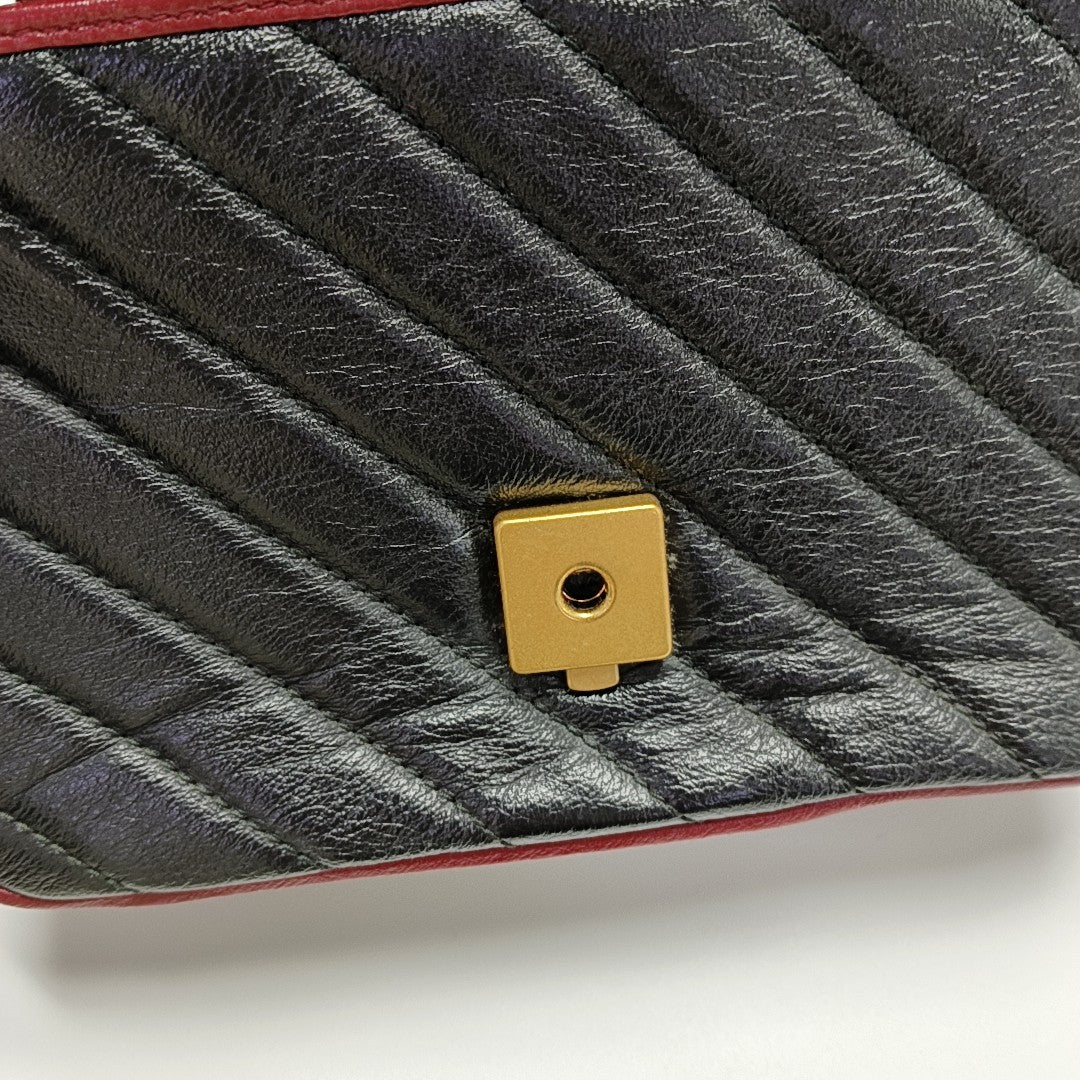 GG Marmont Mini Quilted Calfskin Black