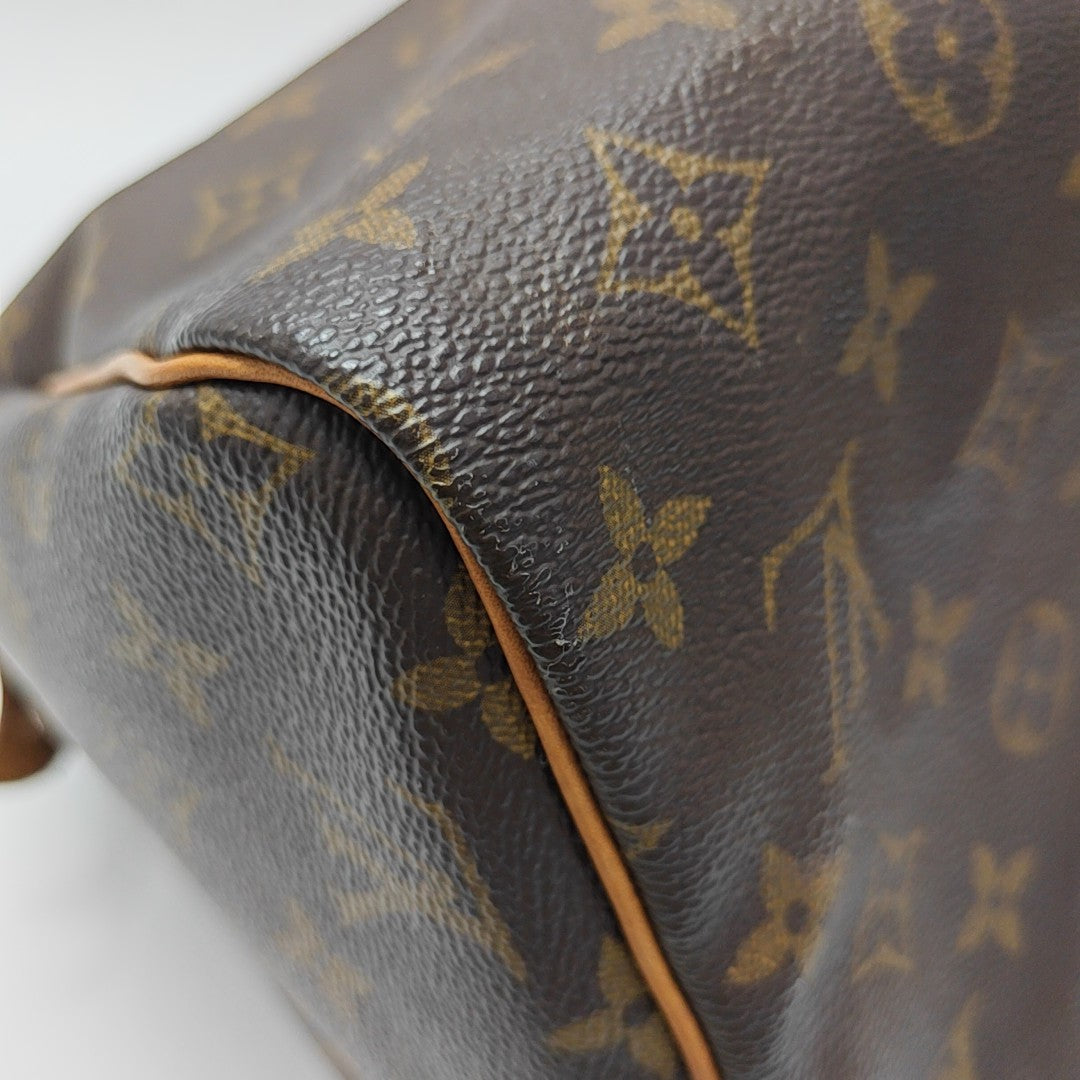 SPEEDY 30 Monogram Coated Canvas Brown