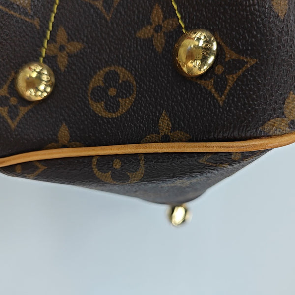 Monogram Coated Canvas Top Handle Bag Brown