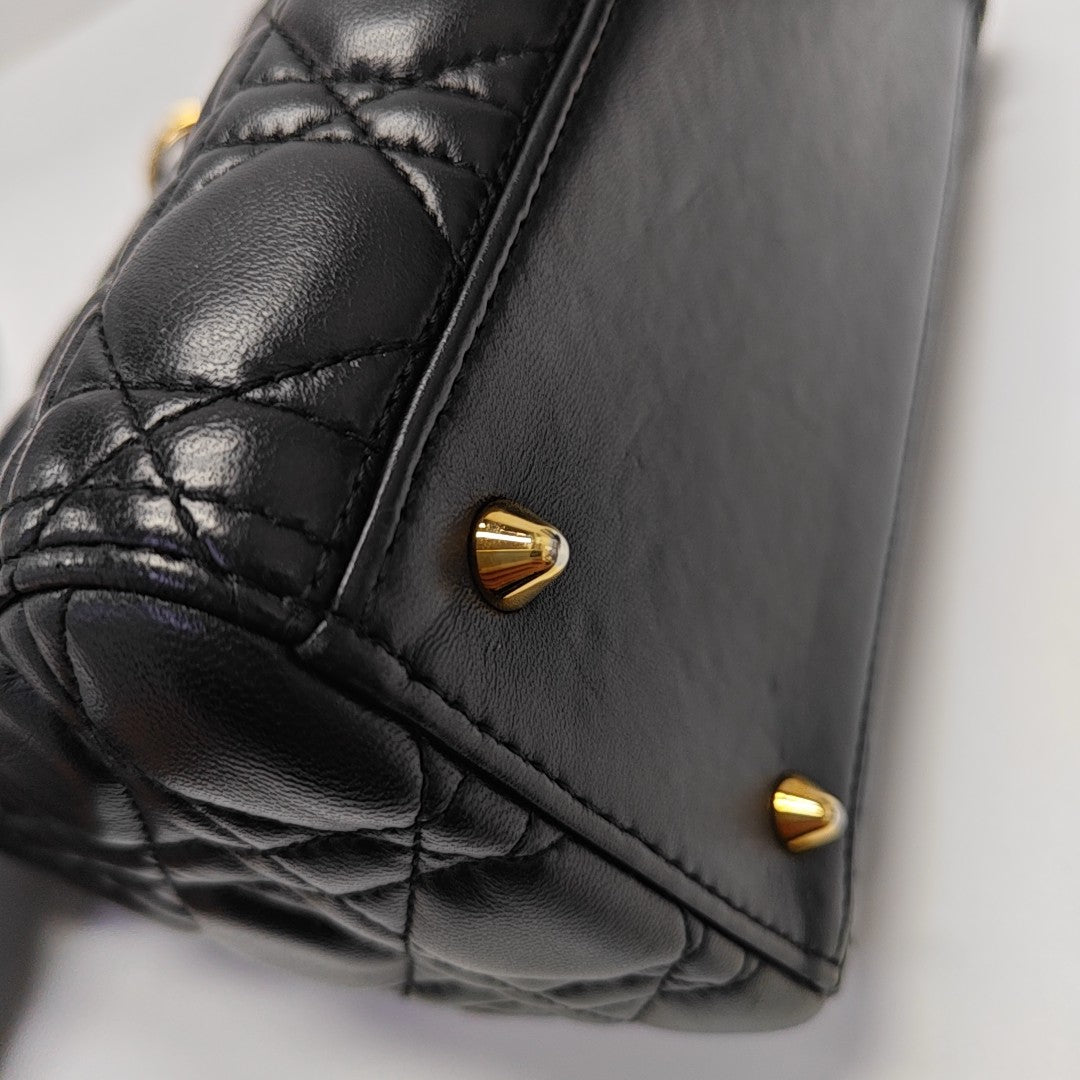 Lady Dior Medium Cannage Lambskin Black