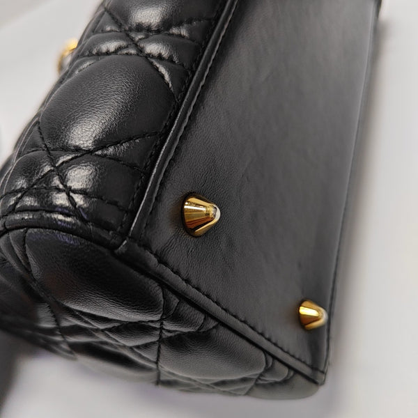 Lady Dior Medium Cannage Lambskin Black
