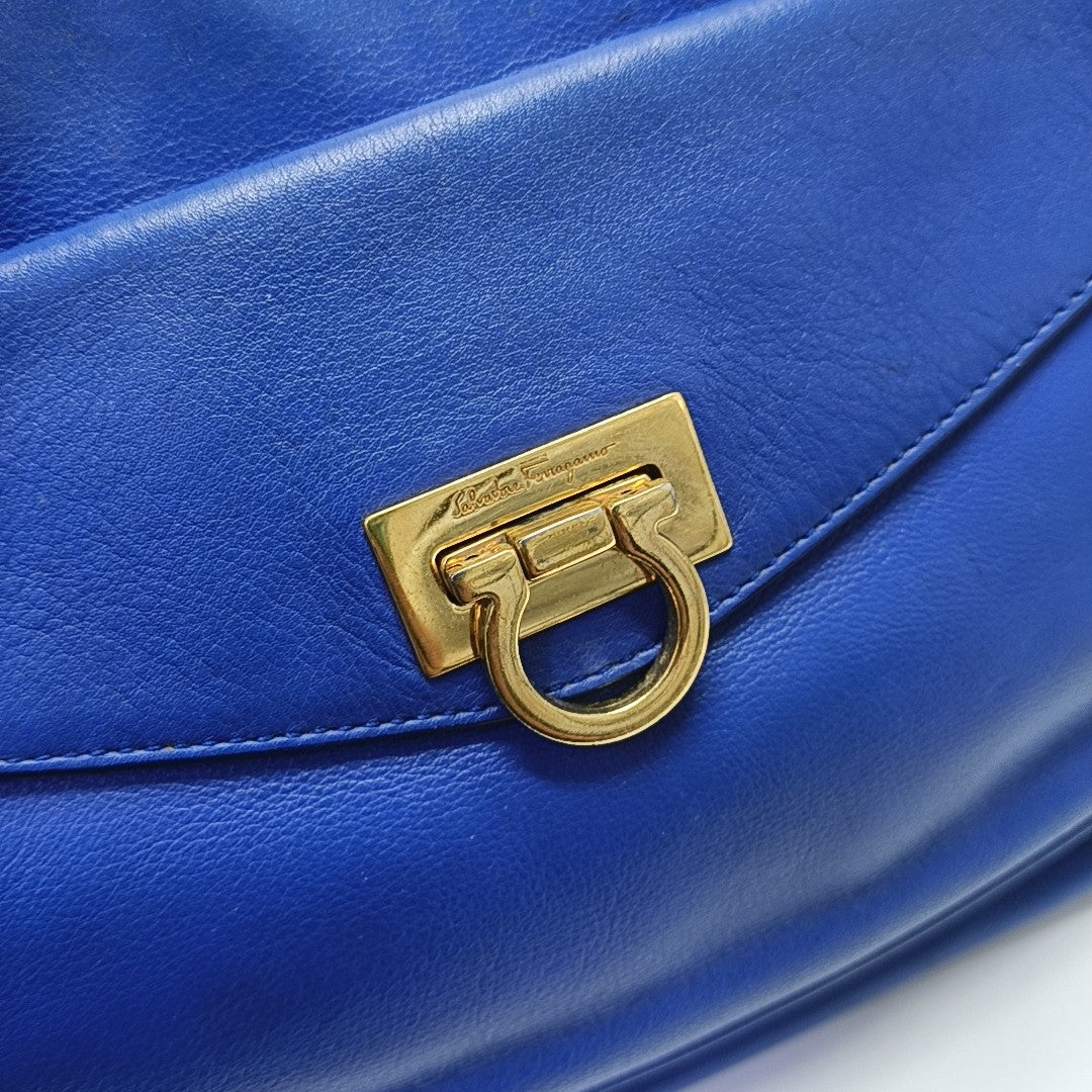 Calfskin Shoulder Bag Blue