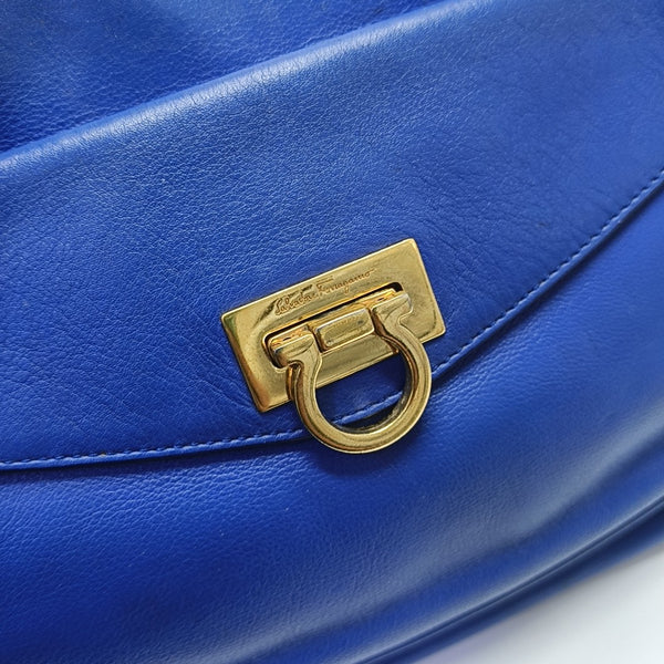 Calfskin Shoulder Bag Blue