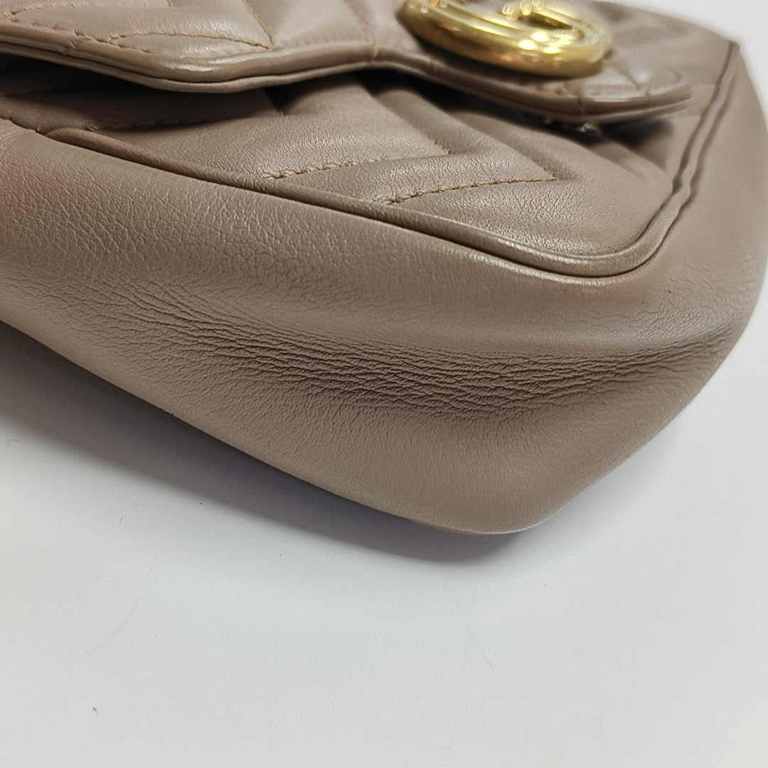 GG Marmont Mini Quilted Calfskin Beige