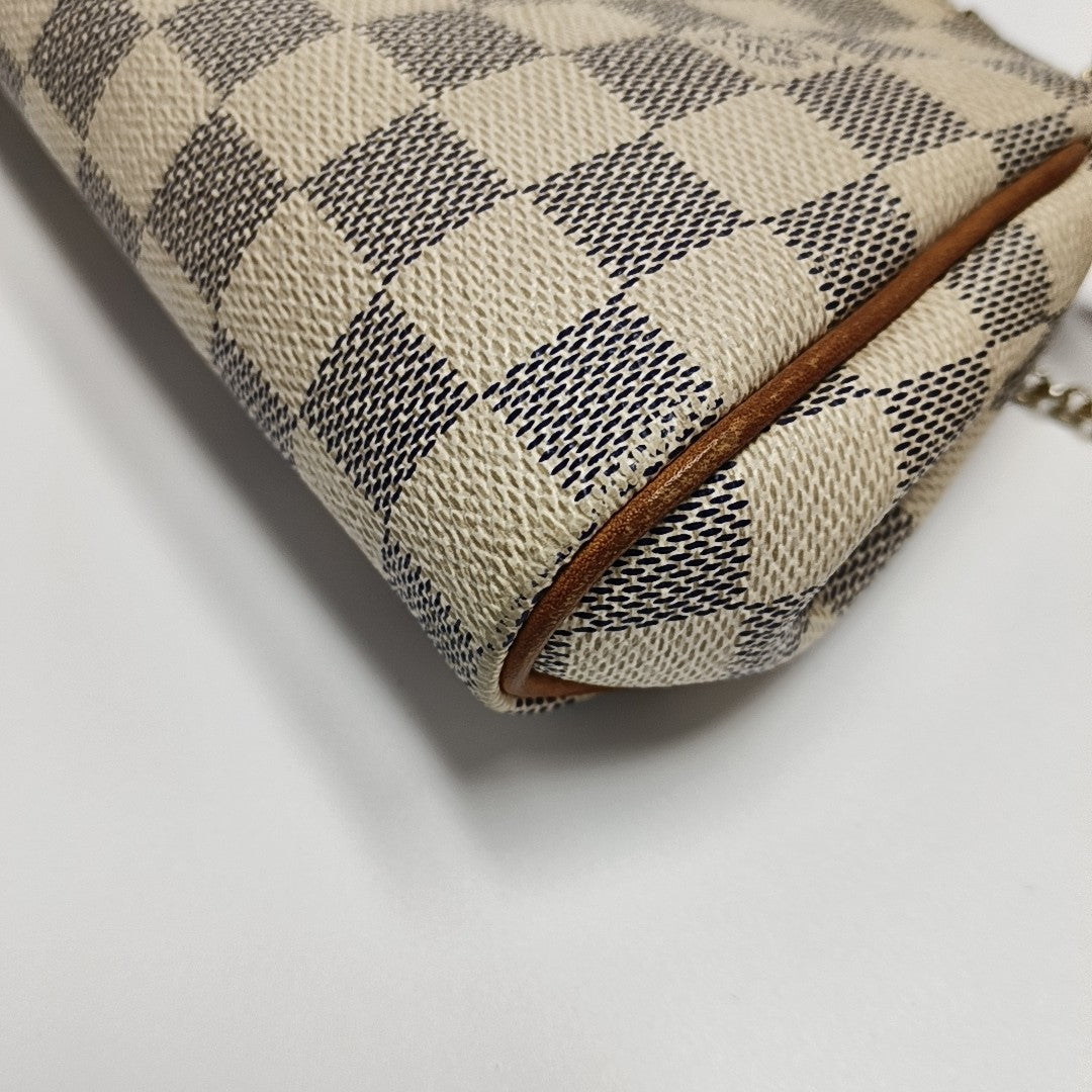EVA Damier Azur Coated Canvas White