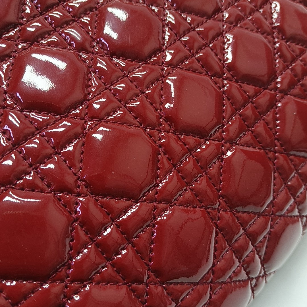 Dior Soft Large Cannage Patent Leather Red