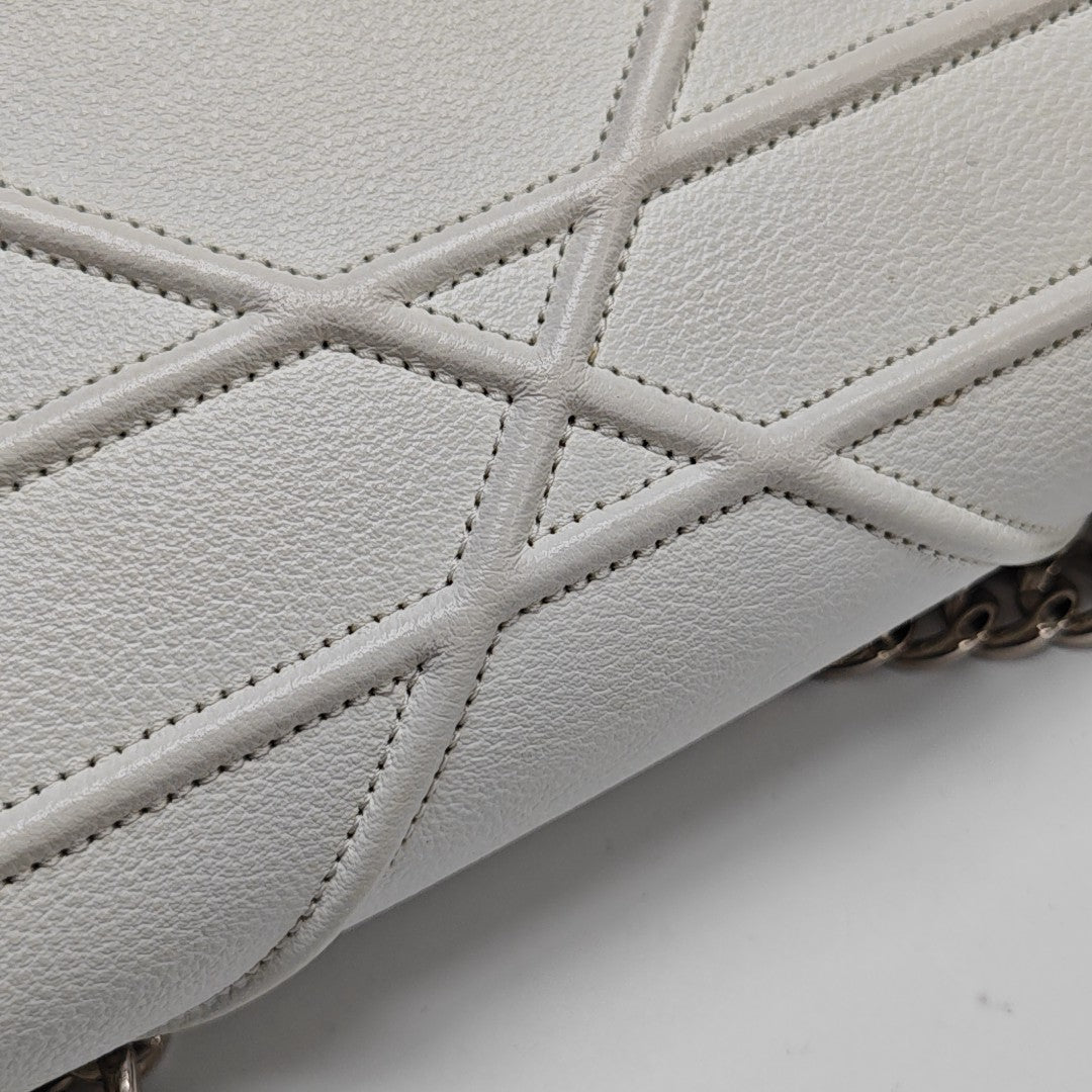 Diorama Small Cannage Calfskin White