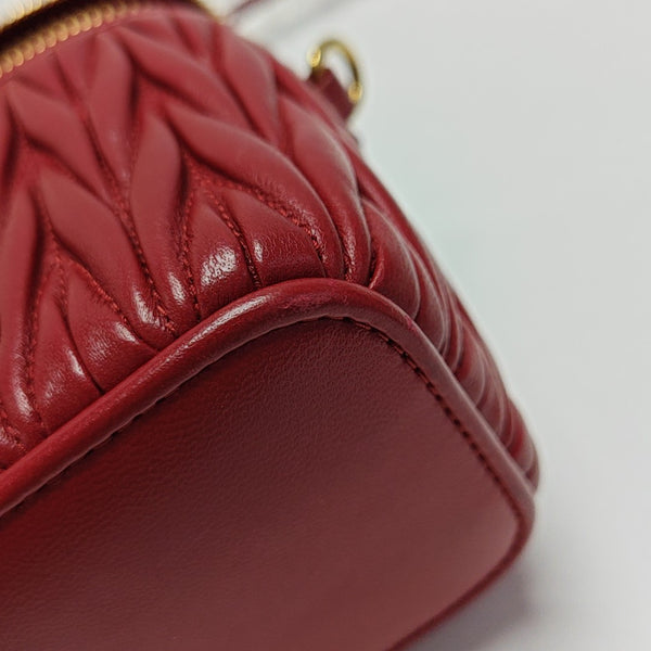 Matelassé Mini Quilted Lambskin Red