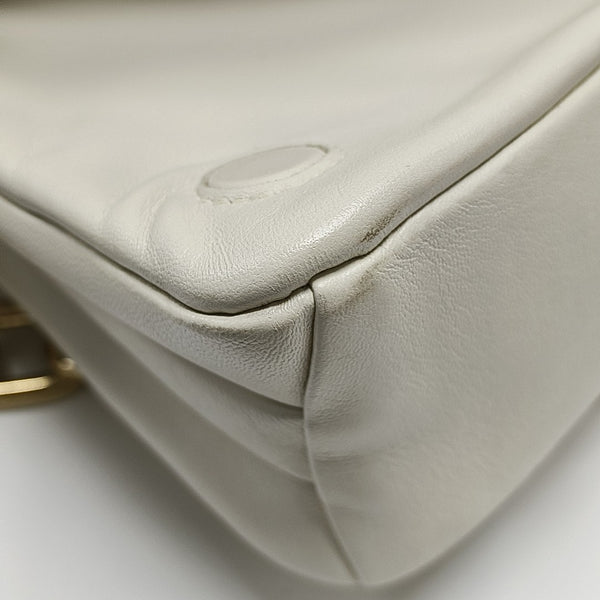 Quilted Lambskin Shoulder Bag White
