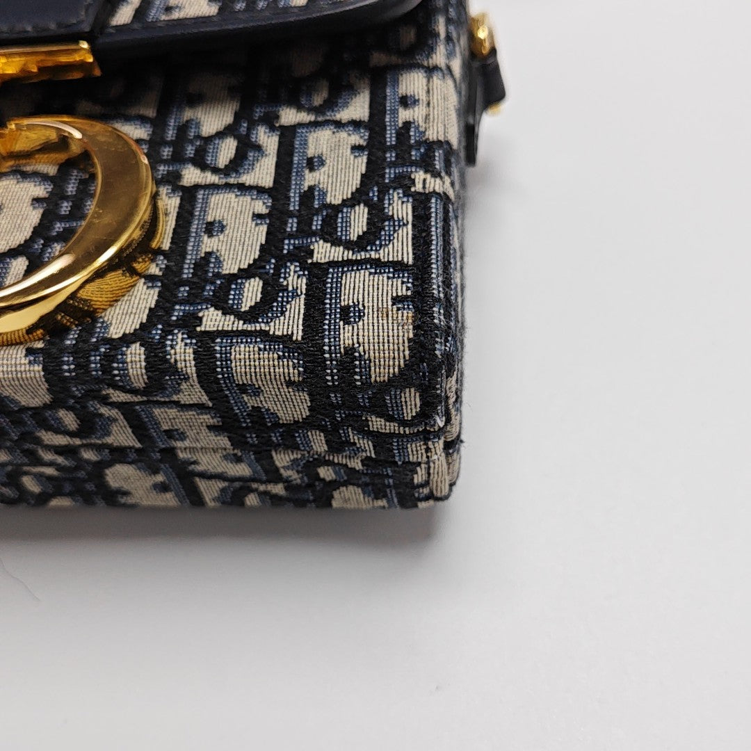 30 Montaigne Mini Oblique Canvas Blue