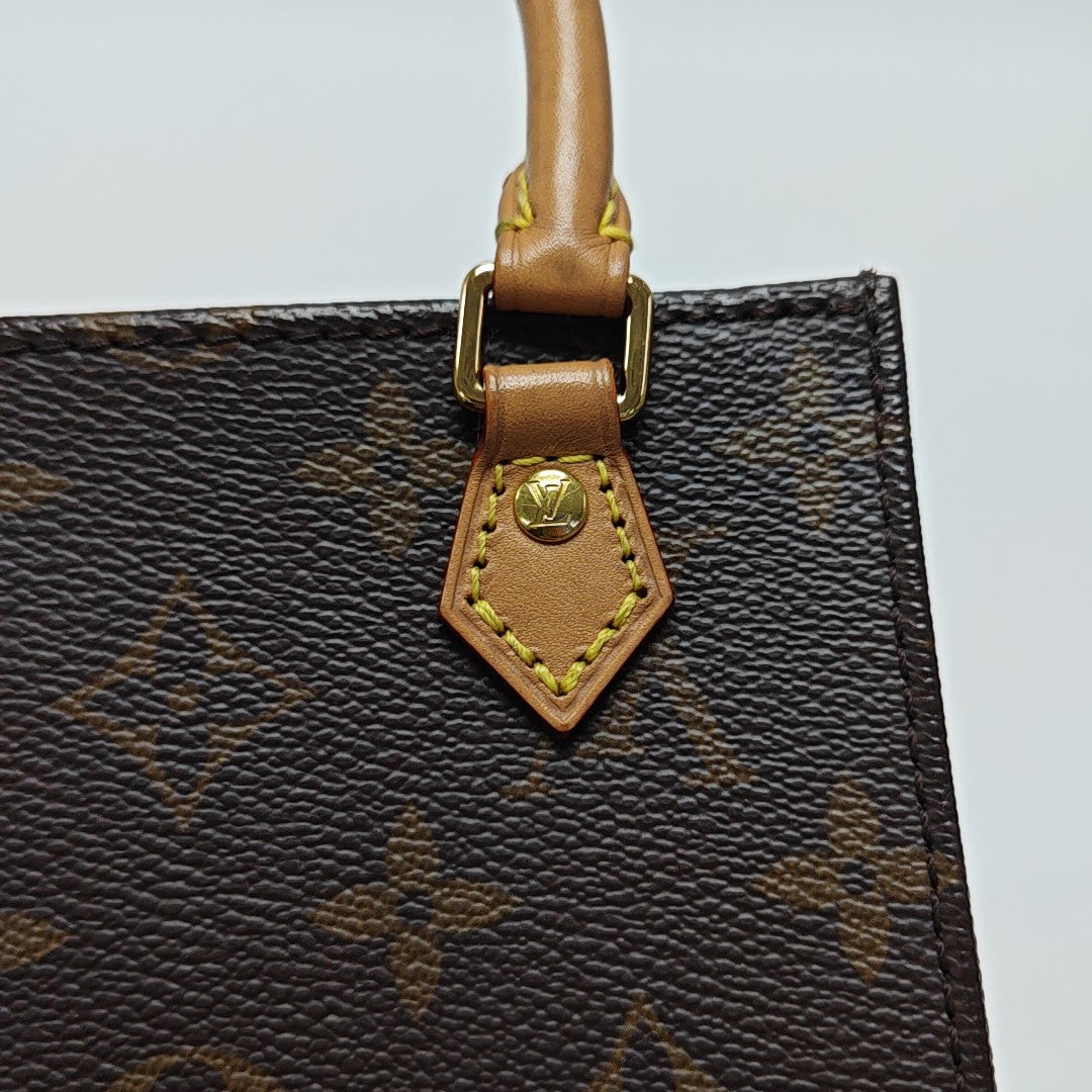 SAC PLAT Mini Monogram Coated Canvas Brown