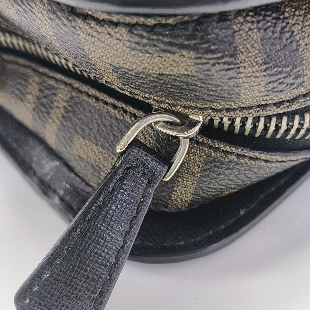 Coated Canvas Shoulder Bag Brown