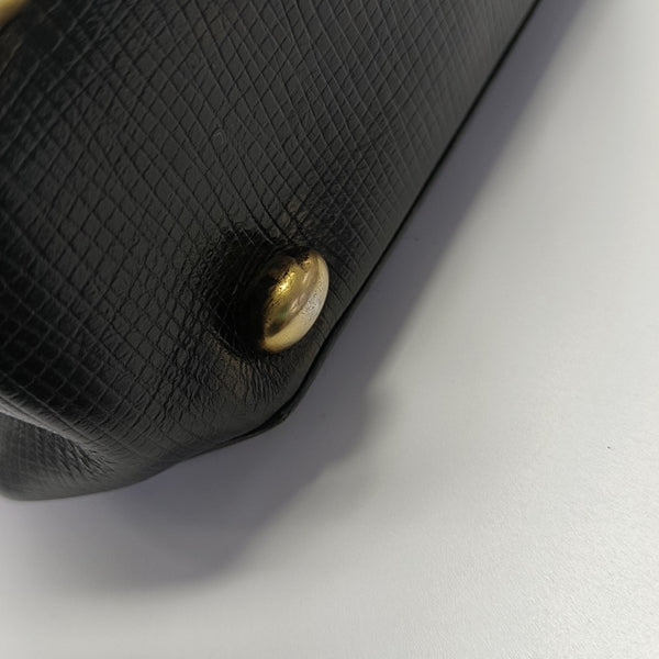 Calfskin Top Handle Bag Black