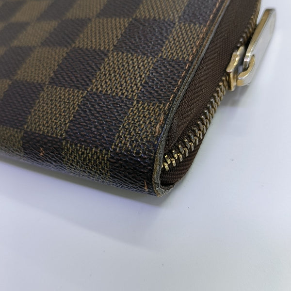 ZIPPY Damier Ebene Coated Canvas Brown Wallet