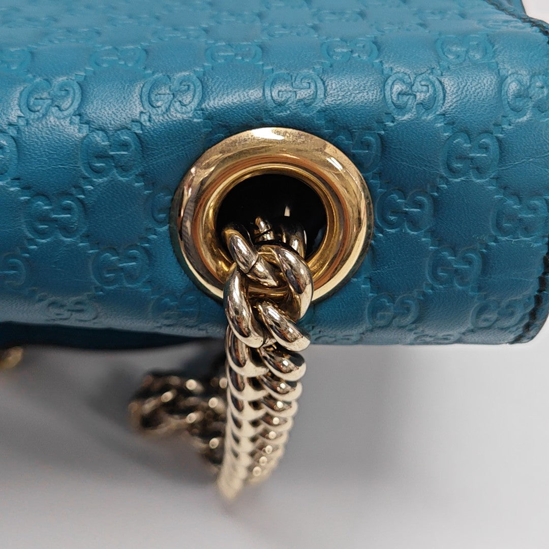 Emily Chain Monogram Calfskin Blue
