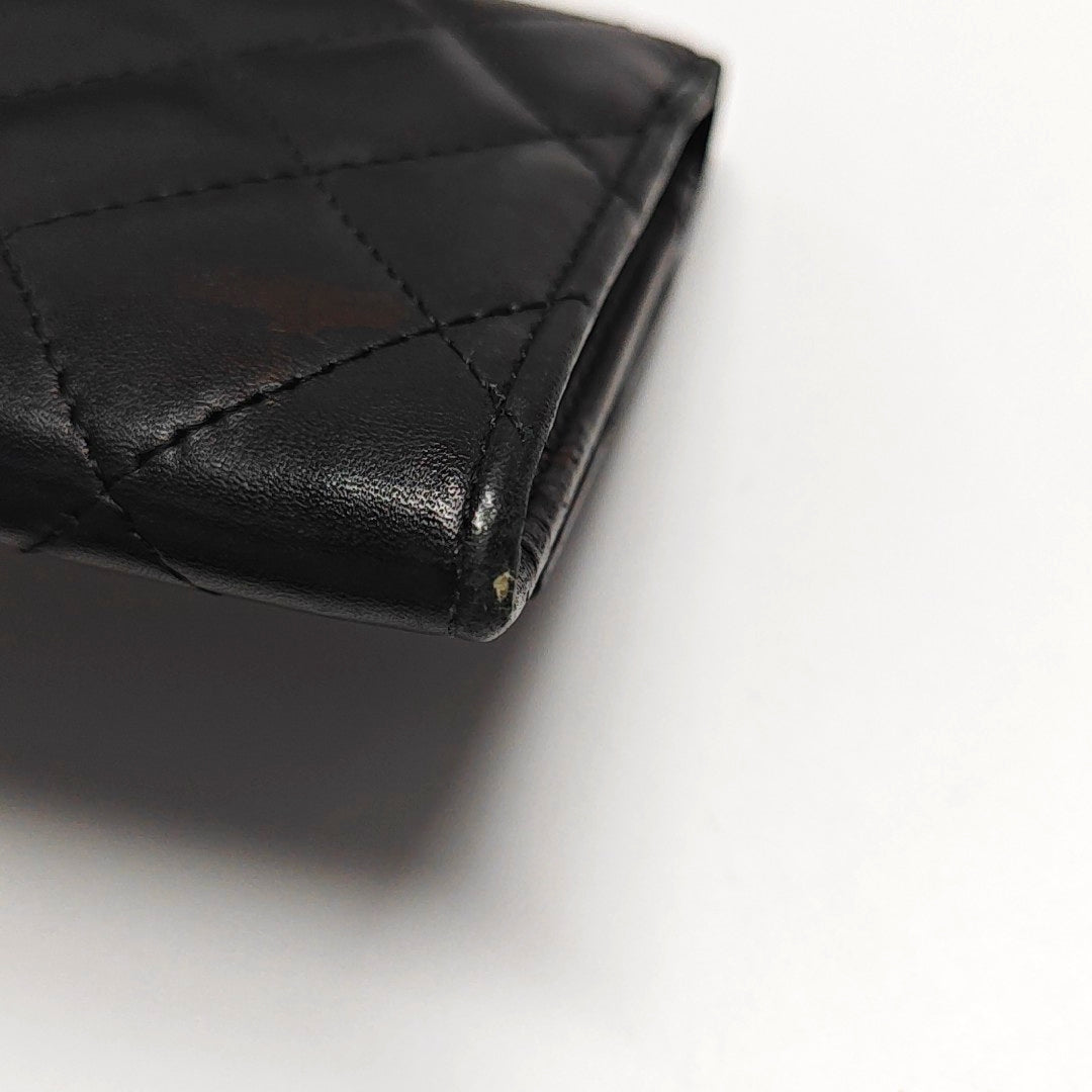 Authenticated pre-owned  CAMBON Quilted Calfskin Black Wallet - Wallet at Looply