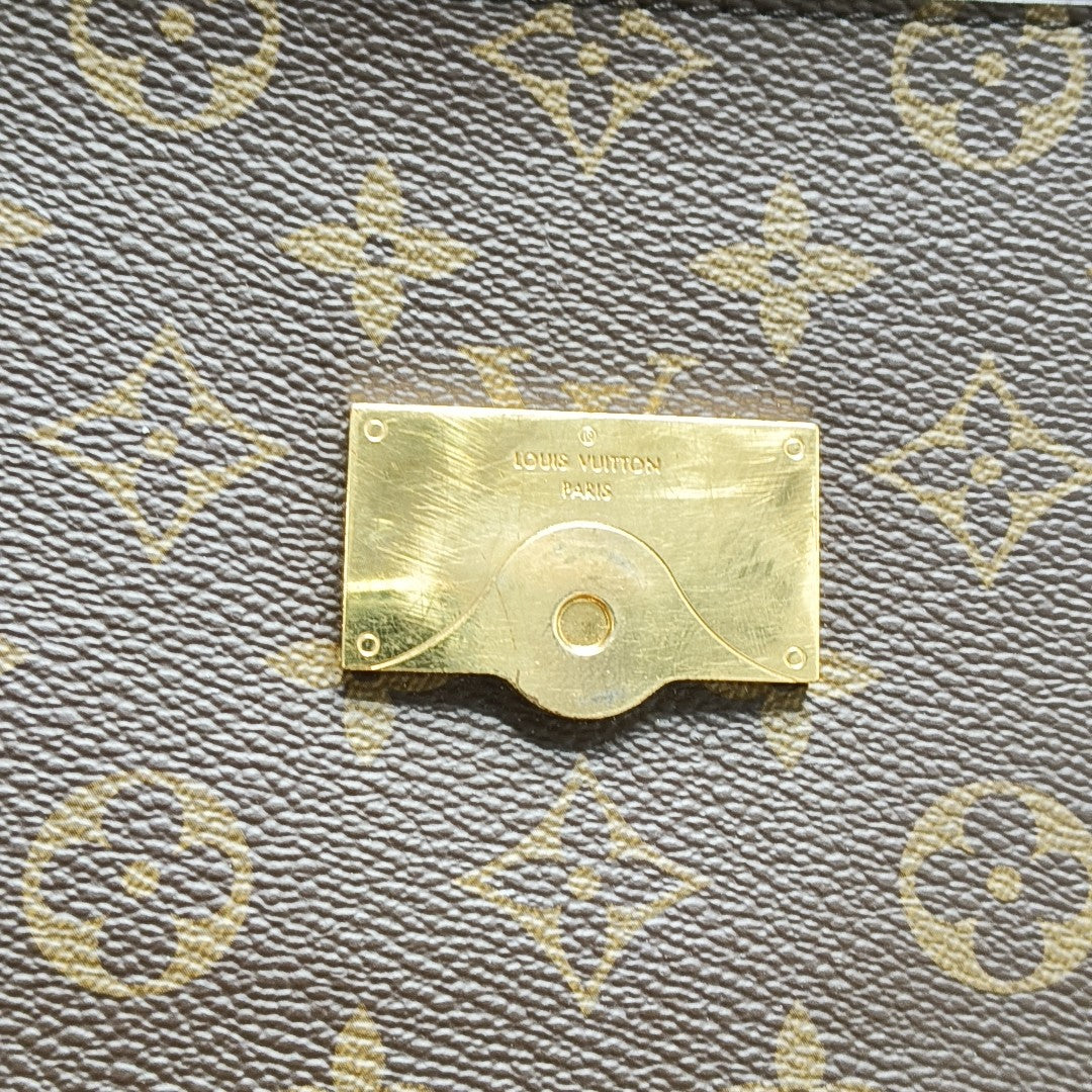CLUNY MM Monogram Coated Canvas Brown