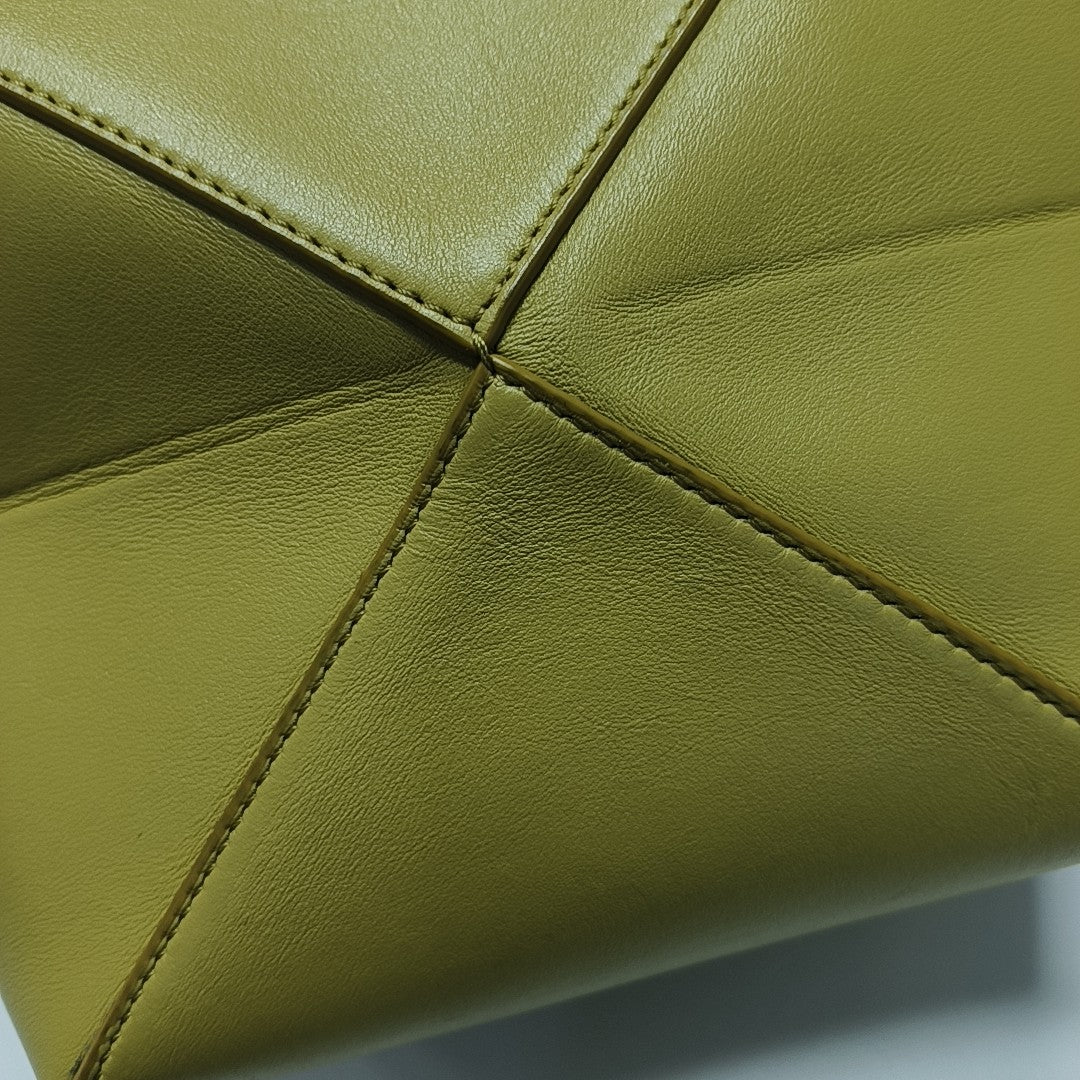 Puzzle Fold Mini Quilted Calfskin Yellow