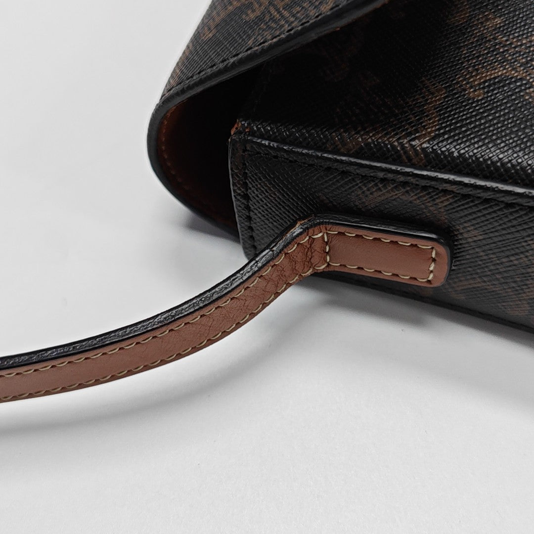 TRIOMPHE Small Coated Canvas Brown