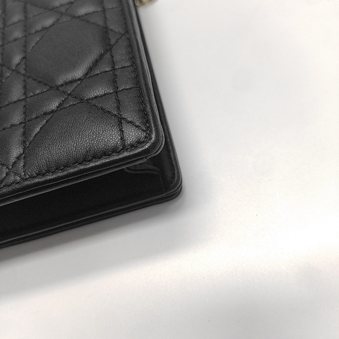 Lady Dior Small Cannage Lambskin Black