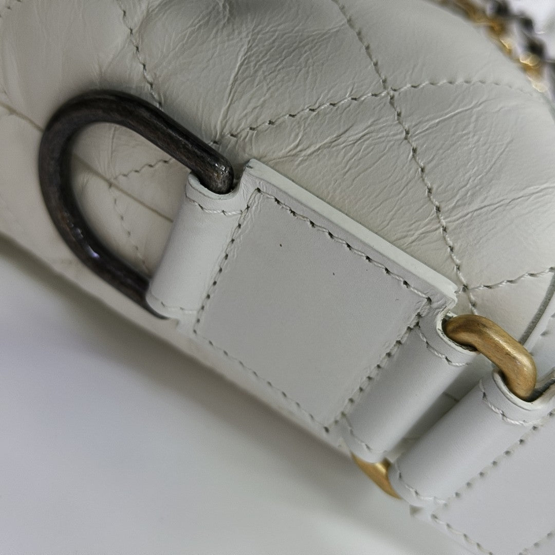 GABRIELLE Becerro Vintage Acolchado Pequeño Blanco