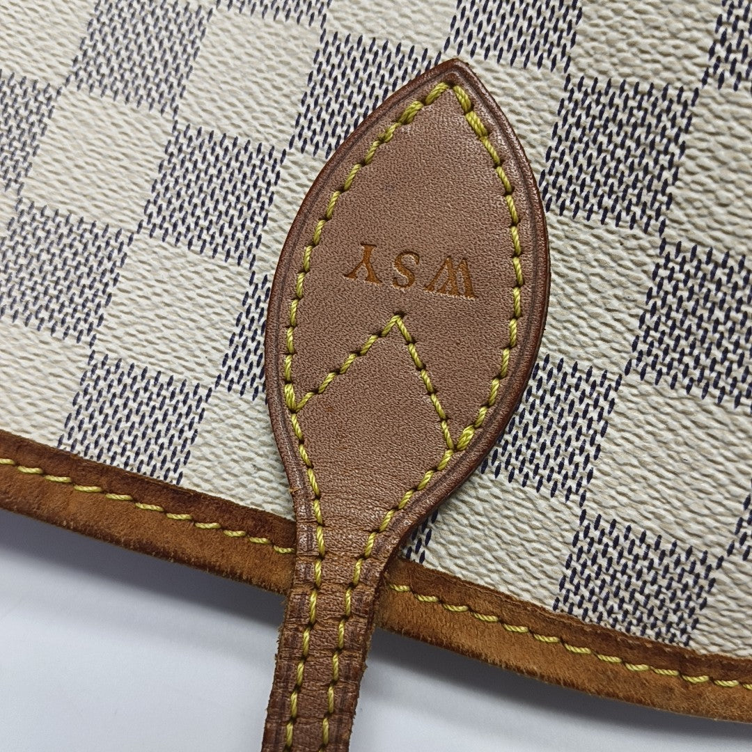 NEVERFULL MM Damier Azur Coated Canvas White