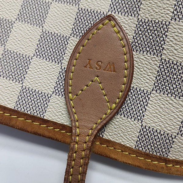 NEVERFULL MM Damier Azur Coated Canvas White