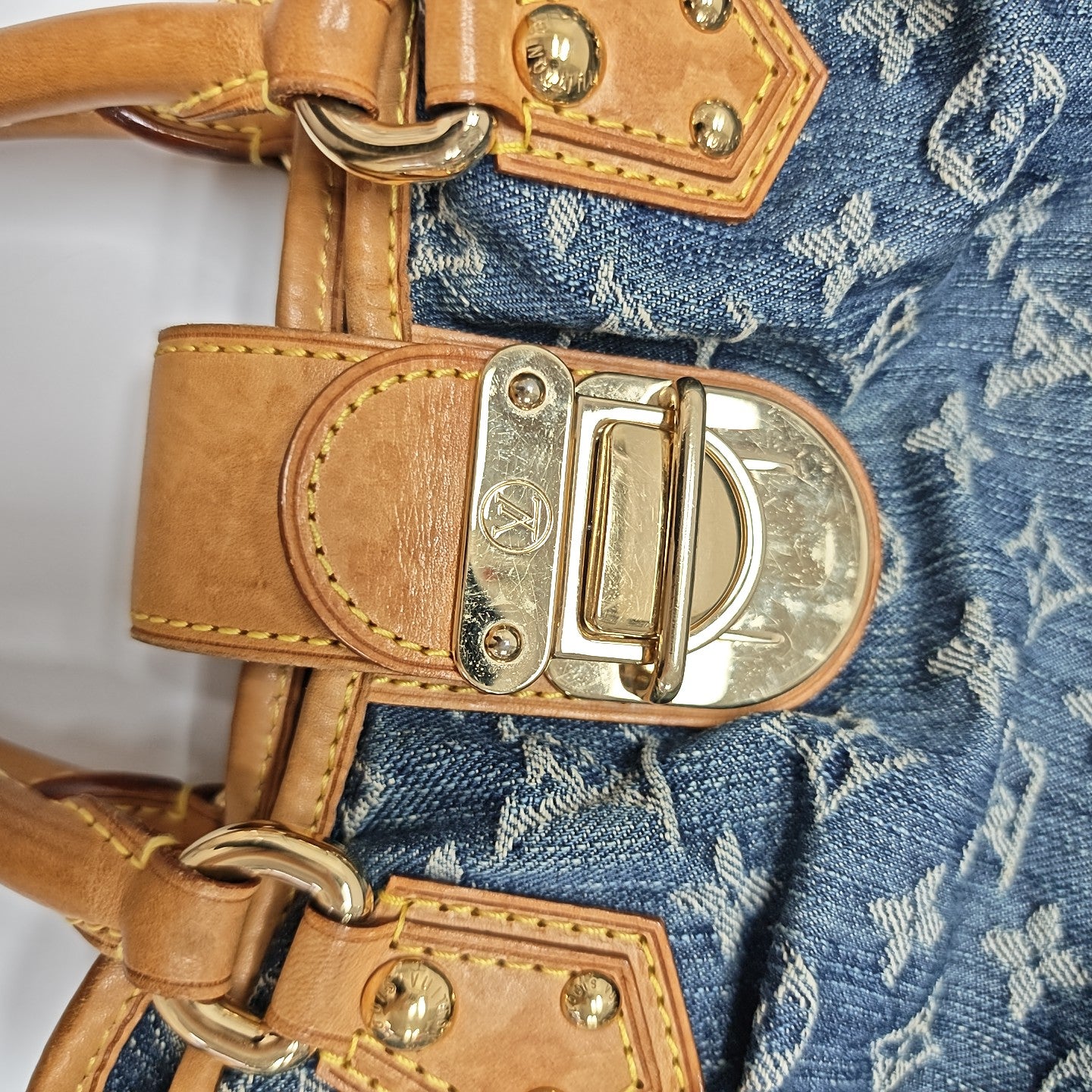 PLEATY Monogram Denim Blue