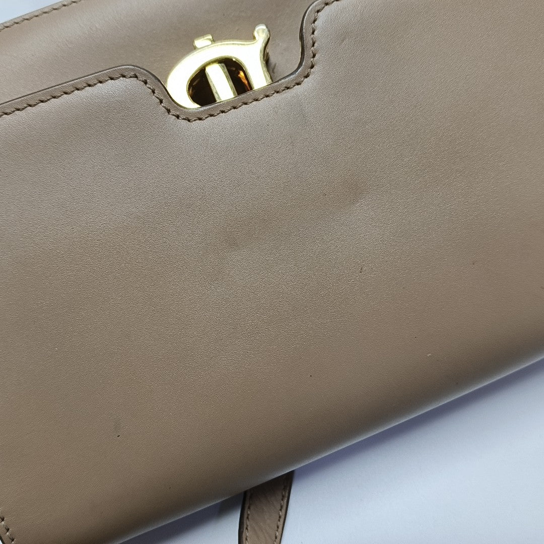 TB Small Calfskin Beige