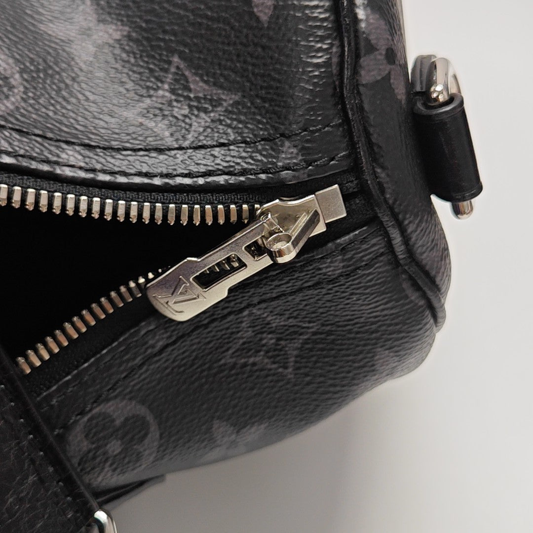 Monogram Coated Canvas Shoulder Bag Black