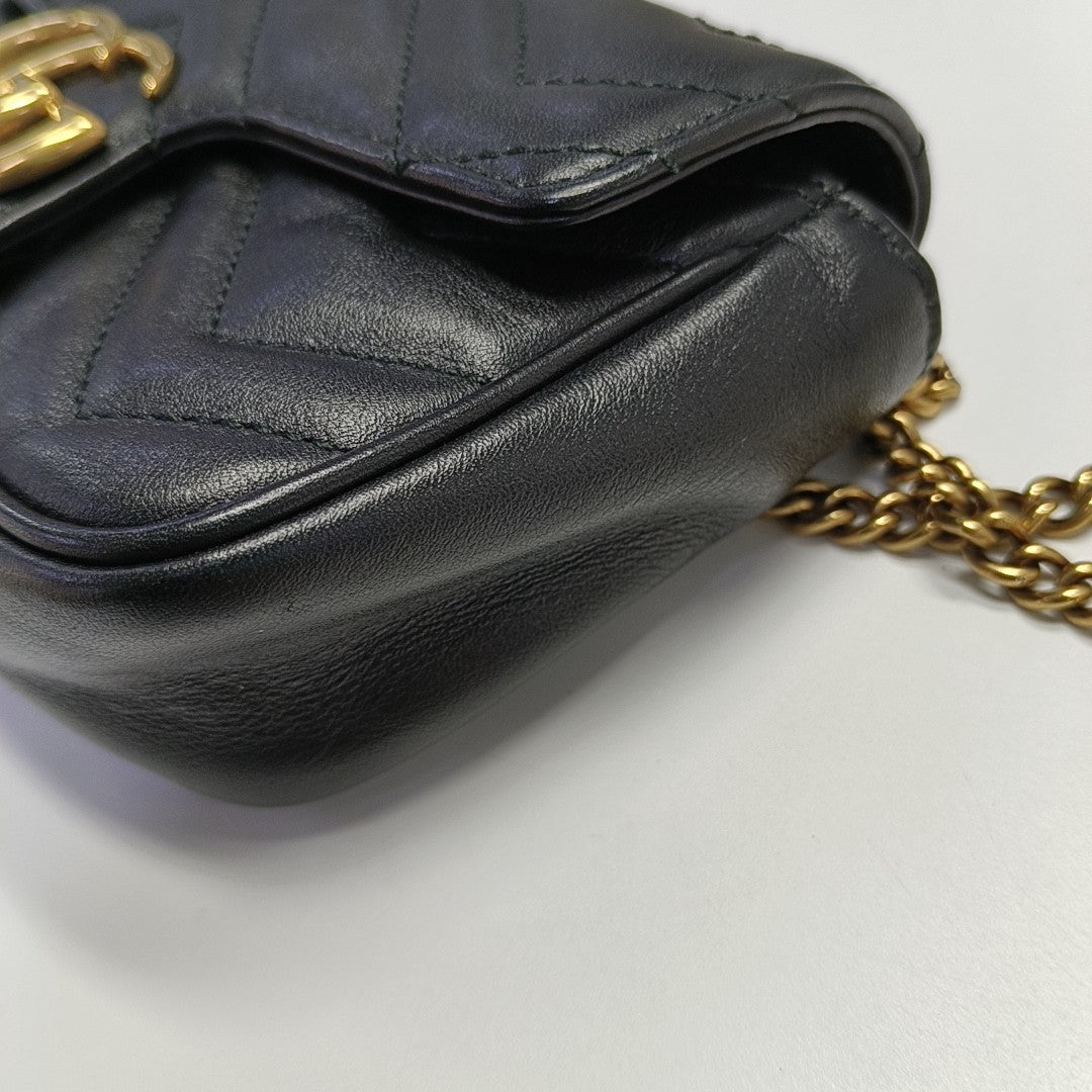 GG Marmont Mini Quilted Calfskin Black