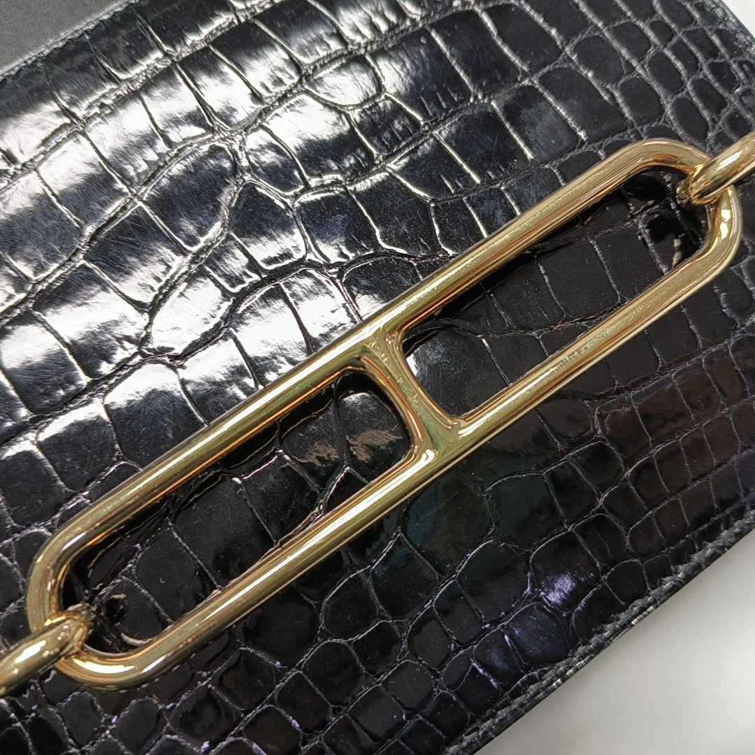 Roulis Mini Shiny Porosus Crocodile Black